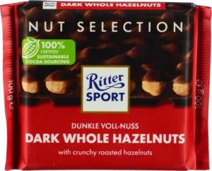 Шоколад чорний з цільним лісовим горіхом Ritter Sport 100г