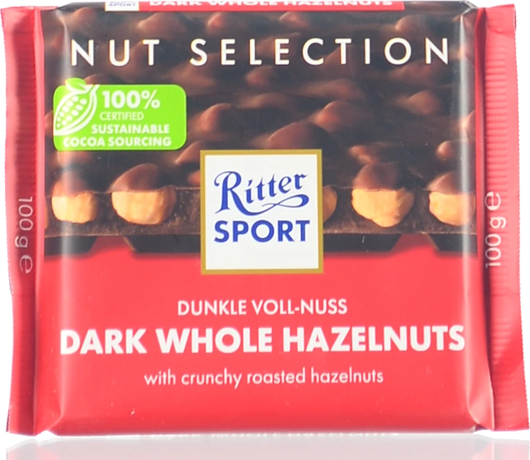 Шоколад чорний з цільним лісовим горіхом Ritter Sport 100г