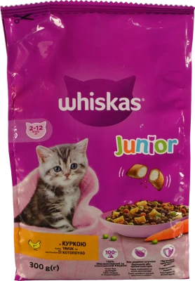 Корм сухий для кошенят з куркою Whiskas 300г
