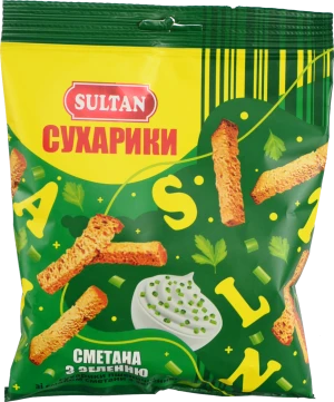 Сухарики Sultan 90г пшеничні сметана зелень
