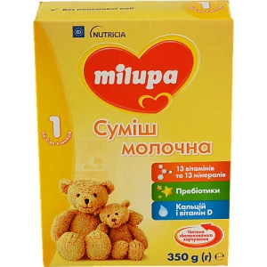 Суміш молочна для дітей 0-6міс суха №1 Milupa к/у 350г