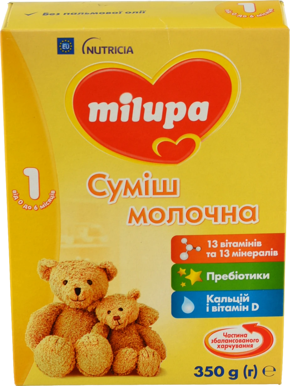 Суміш молочна для дітей 0-6міс суха №1 Milupa к/у 350г