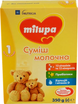 Суміш молочна для дітей 0-6міс суха №1 Milupa к/у 350г