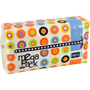 Хустинки паперові універсальні 2-х шарові №1 Mega Pack Bella 150шт