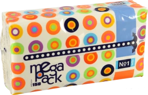 Хустинки паперові універсальні 2-х шарові №1 Mega Pack Bella 150шт