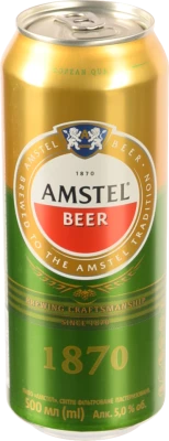 Пиво 500мл 5% світле фільтроване пастеризоване Amstel з/б