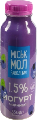 Йогурт 1.5% Чорниця Міськмолзавод №1 п/пл 330г