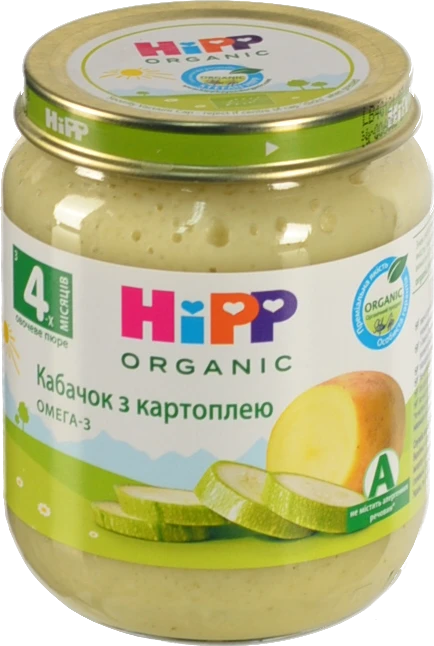 Пюре для дітей від 4 міс. Кабачок з картоплею Organic Hipp 125г