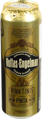 Пиво 0.568л 5.2% світле фільтроване пастеризоване Rinktinis Premium Lager Volfas Engelman з/б