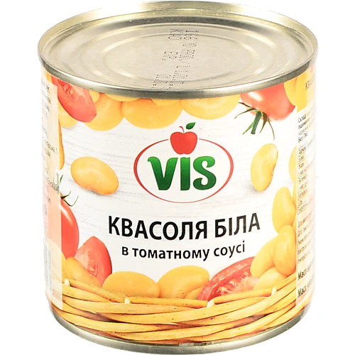 Квасоля Vis 410г біла в томатному соусі  з.б