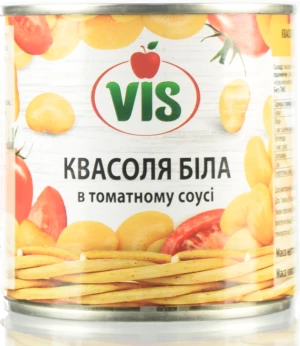 Квасоля Vis 410г біла в томатному соусі  з.б