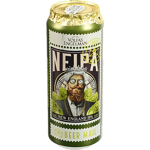 Пиво 0.5л 5% світле фільтроване пастеризоване Neipa Volfas Engelman б/б
