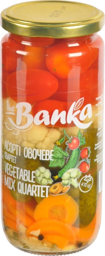 Асорті овочеве пастеризоване Vegetable mix quartet The banka с/б 470г