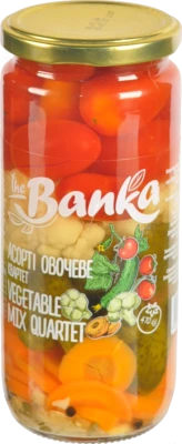 Асорті овочеве пастеризоване Vegetable mix quartet The banka с/б 470г
