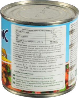 Квасоля Хуторок 425г гриби овочи томатний соус з.б