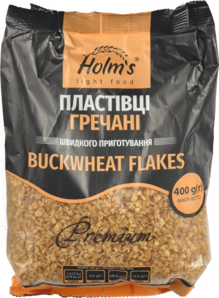 Пластівці Holm's 400г гречані п.п