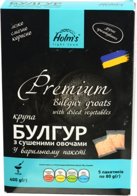 Крупа Holms 400г булгур №3 крупний з сушеними овочами
