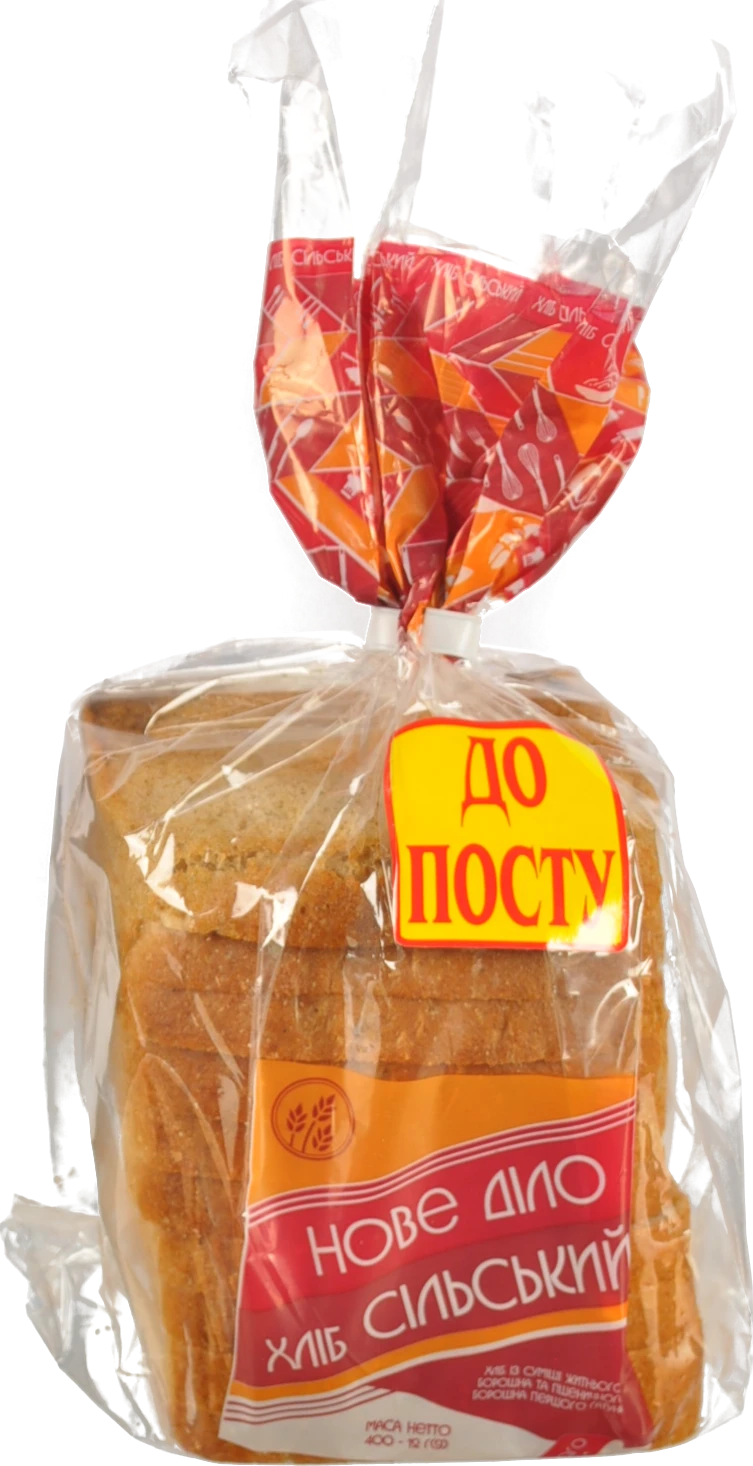 Хліб житньо-пшеничний нарізний Сільський Нове діло м/у 400г