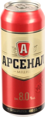 Пиво Арсенал Міцне 480мл 8% світле пастеризоване