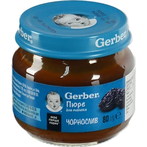 Пюре для дітей від 4міс Тільки чорнослив Gerber с/б 80г