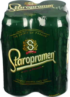 Пиво Staropramen 4х0.48л 4.2% світле пастеризоване