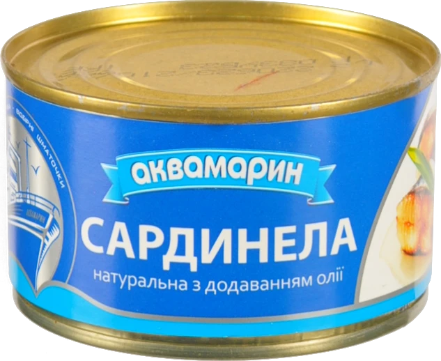 Сардинела натуральна з додаванням олії Аквамарин ж/б 230г