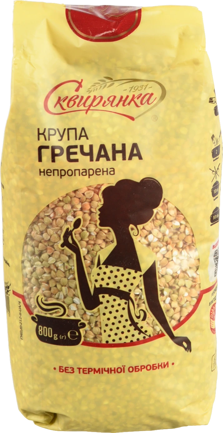 Крупа гречана непропарена Сквирянка м/у 800г