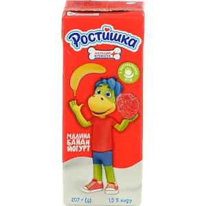 Йогурт Ростишка 207г 1.5 малина банан