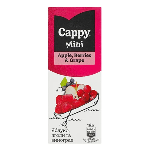 Нектар Cappy Mini 0.2л яблуко-ягоди-виноград