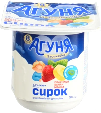 Сирок Агуня 90г 3.9% Полуниця Банан Меліса