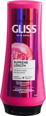 Захисний бальзам для волосся Supreme Length Gliss 200мл