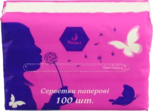 Серветка паперова Parus 2шар.100х64 біла