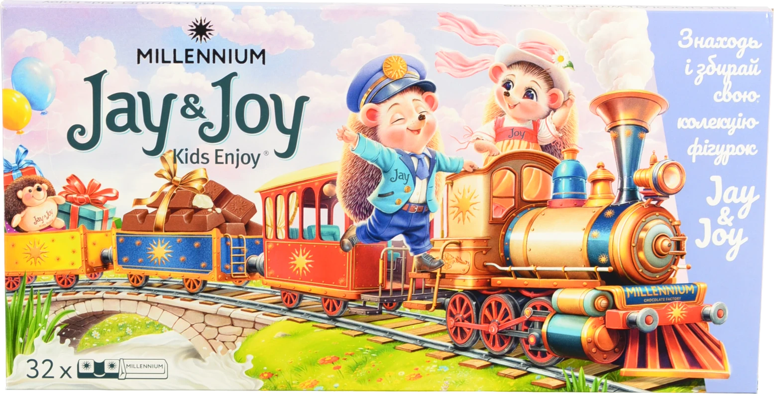 Шоколад Millennium JayJoy молочний з молочною начинкою 360г