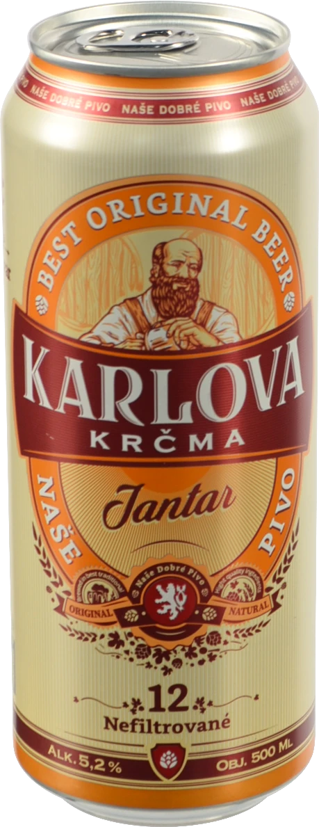 Пиво Karlova Krcma 0.5л jantar світле нефільтроване з.б