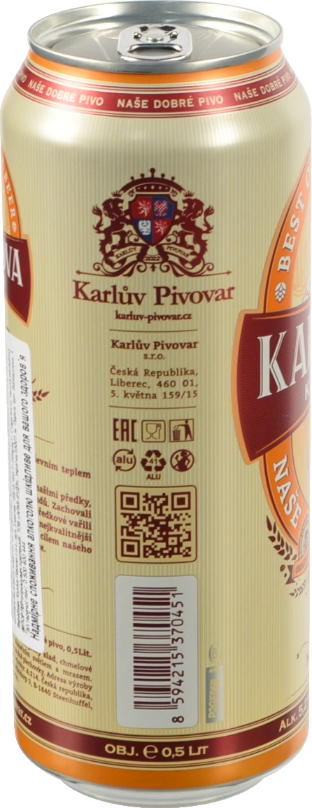 Пиво Karlova Krcma 0.5л jantar світле нефільтроване з.б