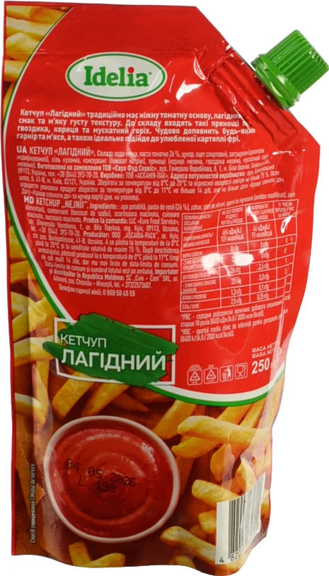 Кетчуп Idelia 250г лагідний д.пак