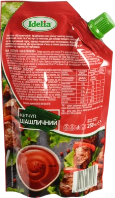 Кетчуп Idelia 250г шашличний д.пак