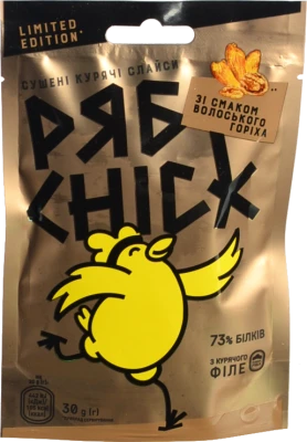 Слайси РябChick 30г філе куряче сушене волоський горіх