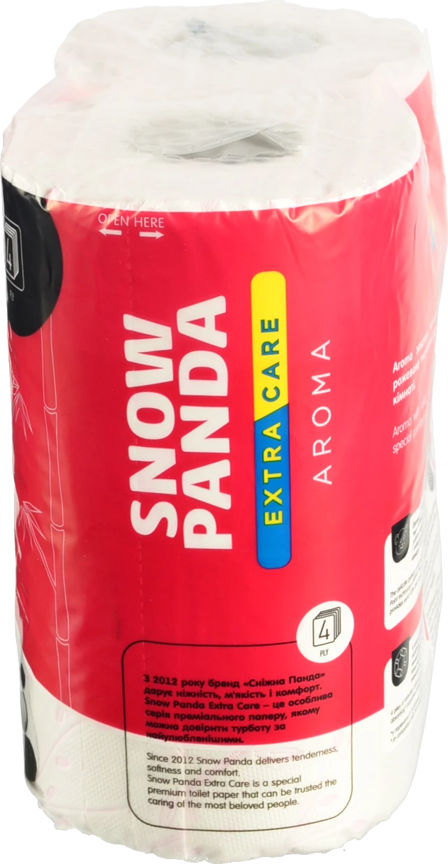 Папір туалетний 4-х шаровий Aroma Extra Care Snow Panda 4шт