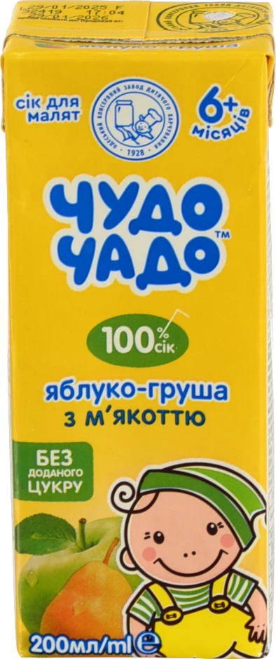 Сік яблуко-груша Чудо-чадо 0.2л