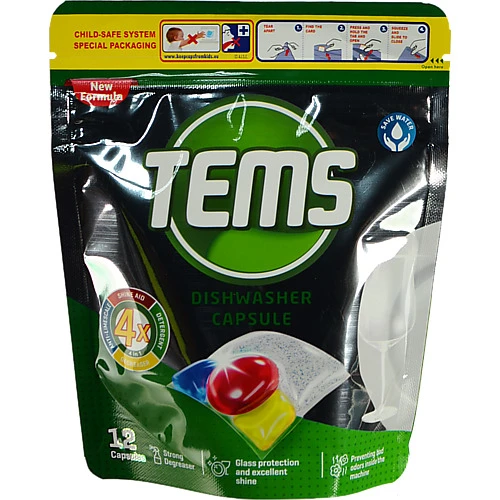 Капсули д.посудомийних машин Tems 4в1 12шт
