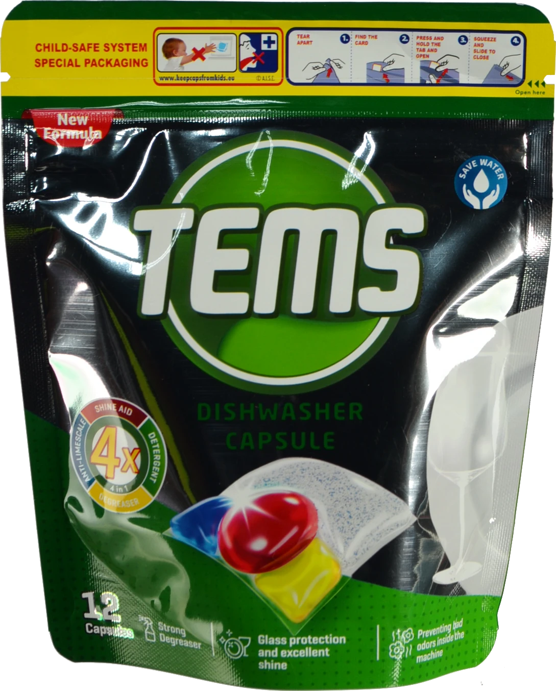 Капсули д.посудомийних машин Tems 4в1 12шт