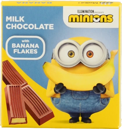 Шоколад Любимов Kids молочний з начинкою та банановим кранчем 50г