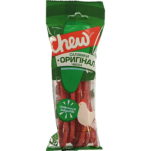 Ковбаски сирокопчені «Chew» Салямки Оригінал Чікен 70 г