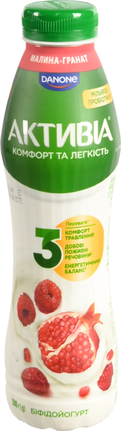 Біфідойогурт Активіа 500г 1.2 малина гранат пет
