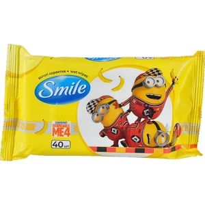 Серветки вологi Smile 40шт лицензійні герої мін