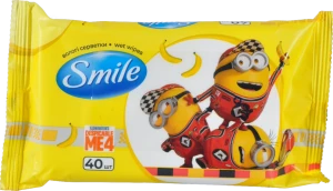 Серветки вологi Smile 40шт лицензійні герої мін