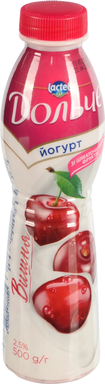 Йогурт 2.5% зі шматочками фруктів Вишня Дольче п/пл 500г