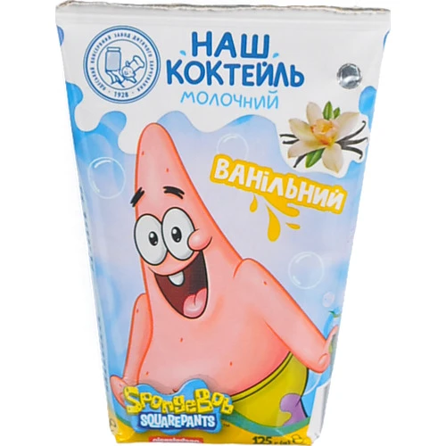 Молочний коктейль Губка Боб 125г ванільний