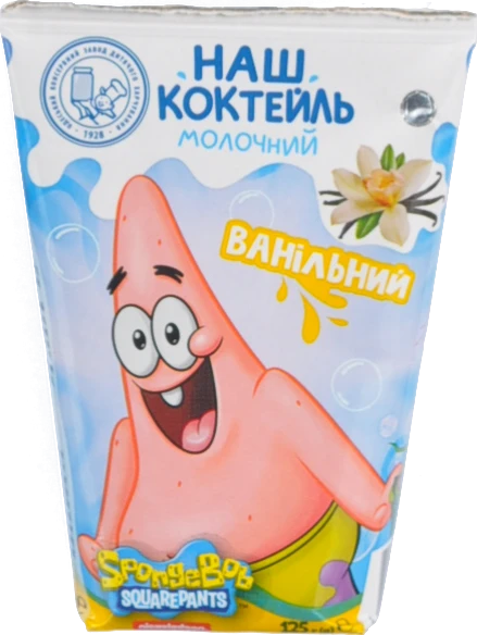 Молочний коктейль Губка Боб 125г ванільний